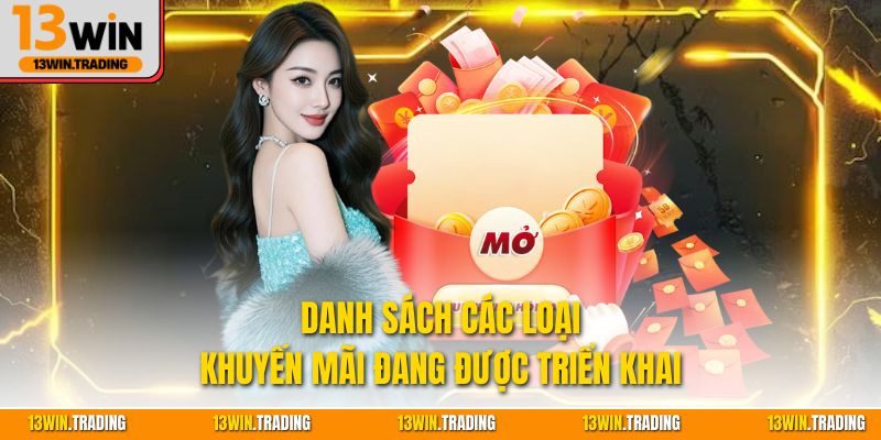 Danh sách các loại khuyến mãi đang được triển khai